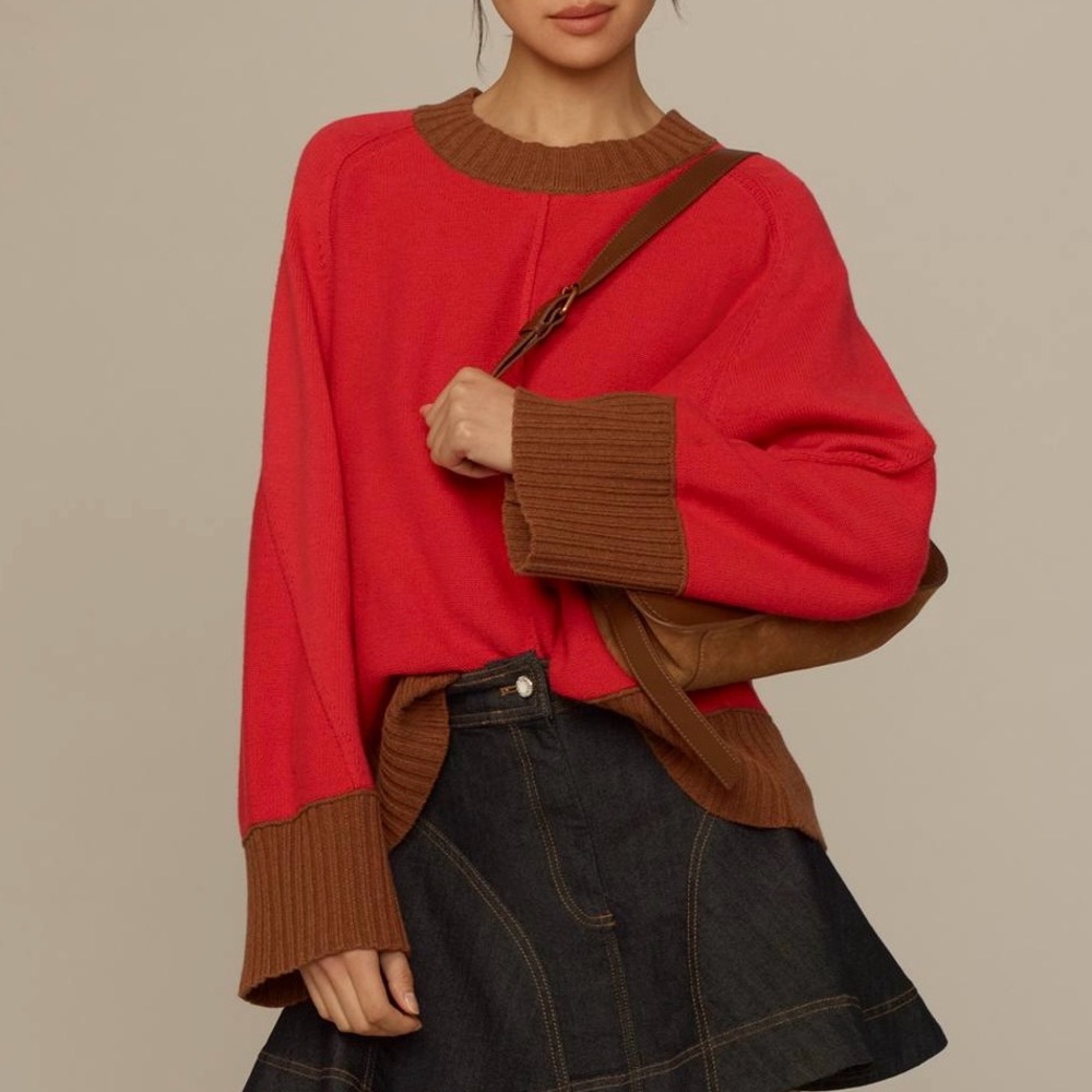 Maeve-The Chandler Crew-Neck Relaxed Pullover Sweater Size small (oversized)